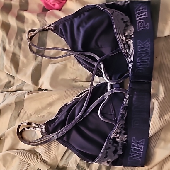 PINK Blue Velour Bra Size M NWOT - Picture 3 of 6